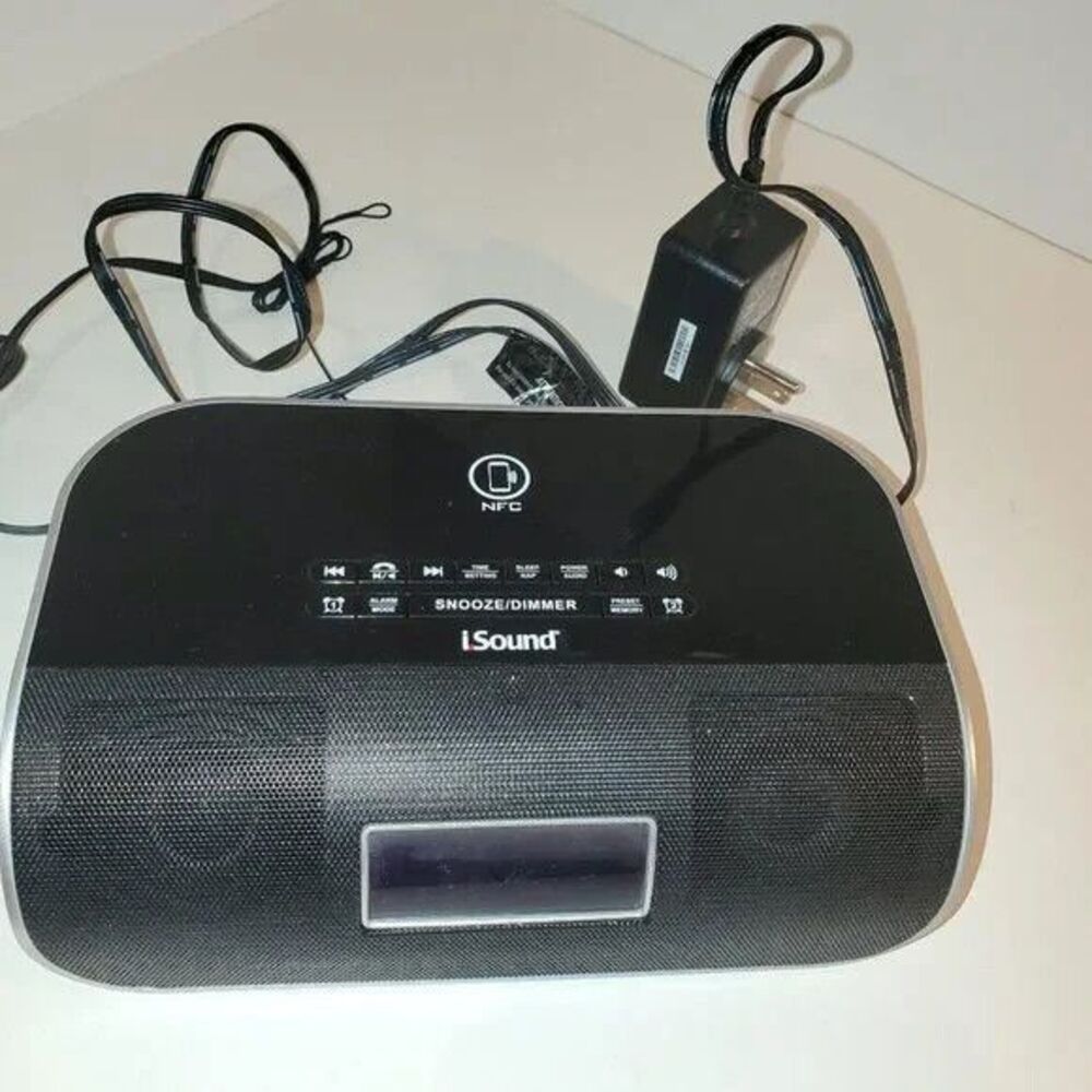 iSound Dreamtime Pro Bluetooth FM Clock Radio Alarm USB Charging Bedroom Black